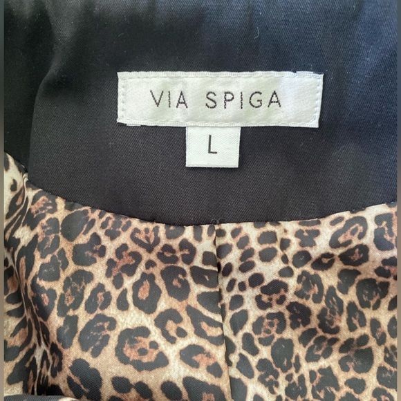 Via Spiga Trench Coat Lined Belted Large Womens Jacket Black - Picture 11 of 16